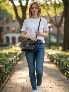 Dooney & Bourke Black and Tan Leather Crossbody